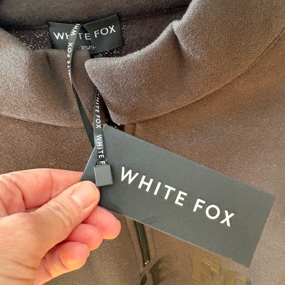 White Fox Boutique Shadow Grey Half-Zip Sweatshirt. - Picture 5 of 8